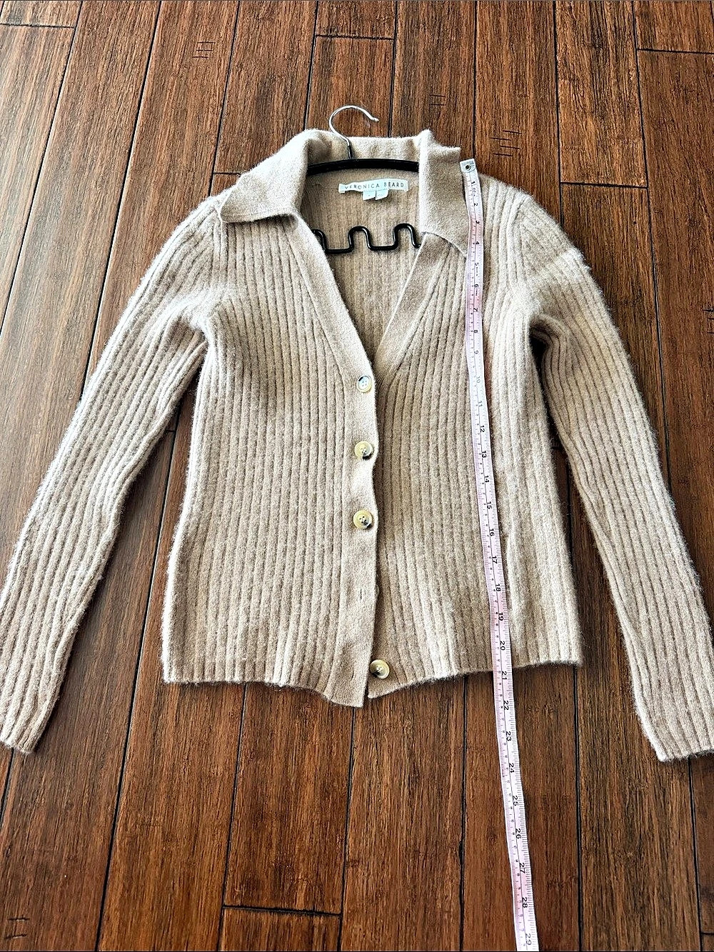 Veronica Beard Cashmere Cardigan in Beige